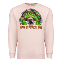 Pale Pink Western Happy St. Patrick's Day Cow Rainbow Premium Sweatshirt - Artiststas