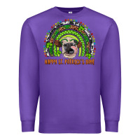 Purple Western Happy St. Patrick's Day Cow Rainbow Premium Sweatshirt - Artiststas