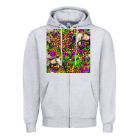 Heather Grey mardi gras leopard horse seamless pattern Zipper Hoodie - FaDigitalArtStudio