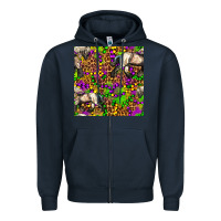 Navy mardi gras leopard horse seamless pattern Zipper Hoodie - FaDigitalArtStudio