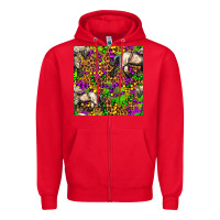 Red mardi gras leopard horse seamless pattern Zipper Hoodie - FaDigitalArtStudio