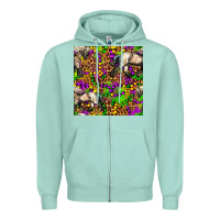 Seafoam mardi gras leopard horse seamless pattern Zipper Hoodie - FaDigitalArtStudio