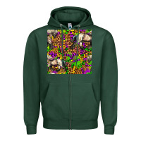 Sports Green mardi gras leopard horse seamless pattern Zipper Hoodie - FaDigitalArtStudio