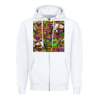 White mardi gras leopard horse seamless pattern Zipper Hoodie - FaDigitalArtStudio