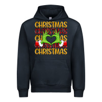 Navy christmas grinch heart hands Urban Hoodie - MaliasSmallBusiness