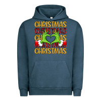 Pigment Midnight Navy christmas grinch heart hands Urban Hoodie - MaliasSmallBusiness