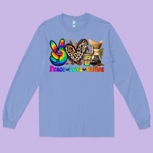 Peace Love  Coffee Long Sleeve Tee Designed By Zillion Design Studio