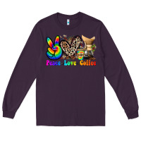 Plum peace love  coffee Long Sleeve Tee - Zillion Design Studio