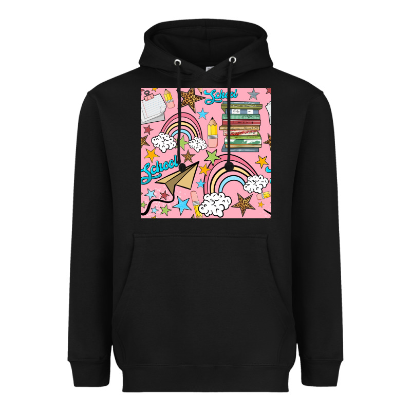 School With Rainbow Seamless Pattern Heavyweight Hoodie by BundleAndBundleShop | Teevron