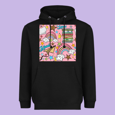 School With Rainbow Seamless Pattern Heavyweight Hoodie Designed By Bundleandbundleshop