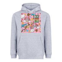 Heather Grey school with rainbow seamless pattern Heavyweight Hoodie - BundleAndBundleShop