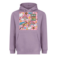 Lavender school with rainbow seamless pattern Heavyweight Hoodie - BundleAndBundleShop
