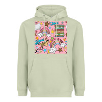 Matcha school with rainbow seamless pattern Heavyweight Hoodie - BundleAndBundleShop
