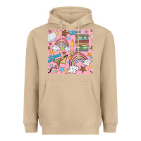Mushroom school with rainbow seamless pattern Heavyweight Hoodie - BundleAndBundleShop