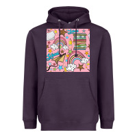 Plum school with rainbow seamless pattern Heavyweight Hoodie - BundleAndBundleShop