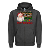 Charcoal Heather Merry christmas santa cassette Zipper Hoodie - FaDigitalArtStudio