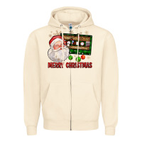 Sandshell Merry christmas santa cassette Zipper Hoodie - FaDigitalArtStudio