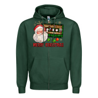 Sports Green Merry christmas santa cassette Zipper Hoodie - FaDigitalArtStudio