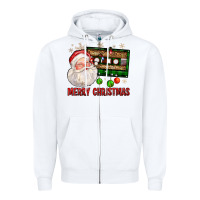 White Merry christmas santa cassette Zipper Hoodie - FaDigitalArtStudio