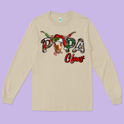 Papa Claus Long Sleeve Tee Designed By Ranaportraitstore