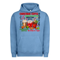 Pigment Pebble Blue Christmas coffee Urban Hoodie - MaliasSmallBusiness