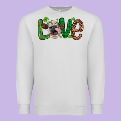 Western St. Patrick's Day Love Cow Premium Sweatshirt Designed By Artiststas
