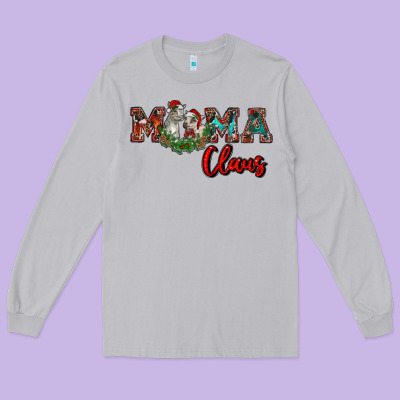 Mama Claus Long Sleeve Tee Designed By Ranaportraitstore