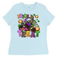 Baby Blue trick rawr treat Ladies Tee - AdoDesignShop