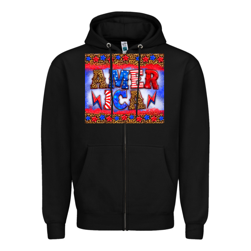 America Thunderbolt Zipper Hoodie by HRA Design Shop | Teevron