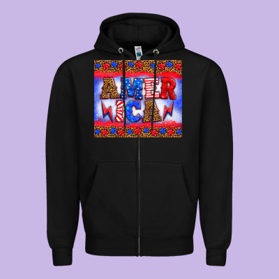 America Thunderbolt Zipper Hoodie Designed By Hra Design Shop