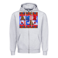 Heather Grey america thunderbolt Zipper Hoodie - HRA Design Shop