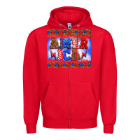 Red america thunderbolt Zipper Hoodie - HRA Design Shop