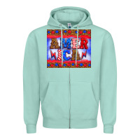 Seafoam america thunderbolt Zipper Hoodie - HRA Design Shop