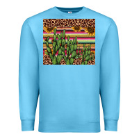 Ocean Blue cactus serape Premium Sweatshirt - AdoDesignShop