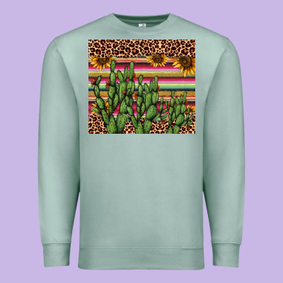 Cactus Serape Premium Sweatshirt Designed By Adodesignshop