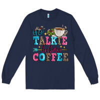 Navy no talkie before coffee Long Sleeve Tee - Zillion Design Studio