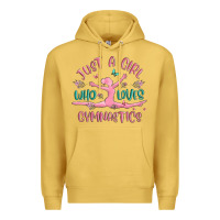 Antique Gold just a girl who loves gymnastics Premium Hoodie - MaliasSmallBusiness