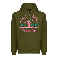 Army Green just a girl who loves gymnastics Premium Hoodie - MaliasSmallBusiness