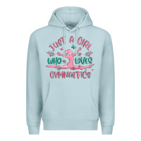 Blue Mist just a girl who loves gymnastics Premium Hoodie - MaliasSmallBusiness