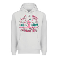 Dove Grey just a girl who loves gymnastics Premium Hoodie - MaliasSmallBusiness