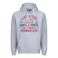 Heather Grey just a girl who loves gymnastics Premium Hoodie - MaliasSmallBusiness