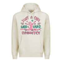 Oatmeal Heather just a girl who loves gymnastics Premium Hoodie - MaliasSmallBusiness