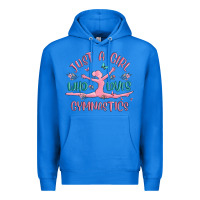 True Royal just a girl who loves gymnastics Premium Hoodie - MaliasSmallBusiness