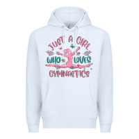 White just a girl who loves gymnastics Premium Hoodie - MaliasSmallBusiness