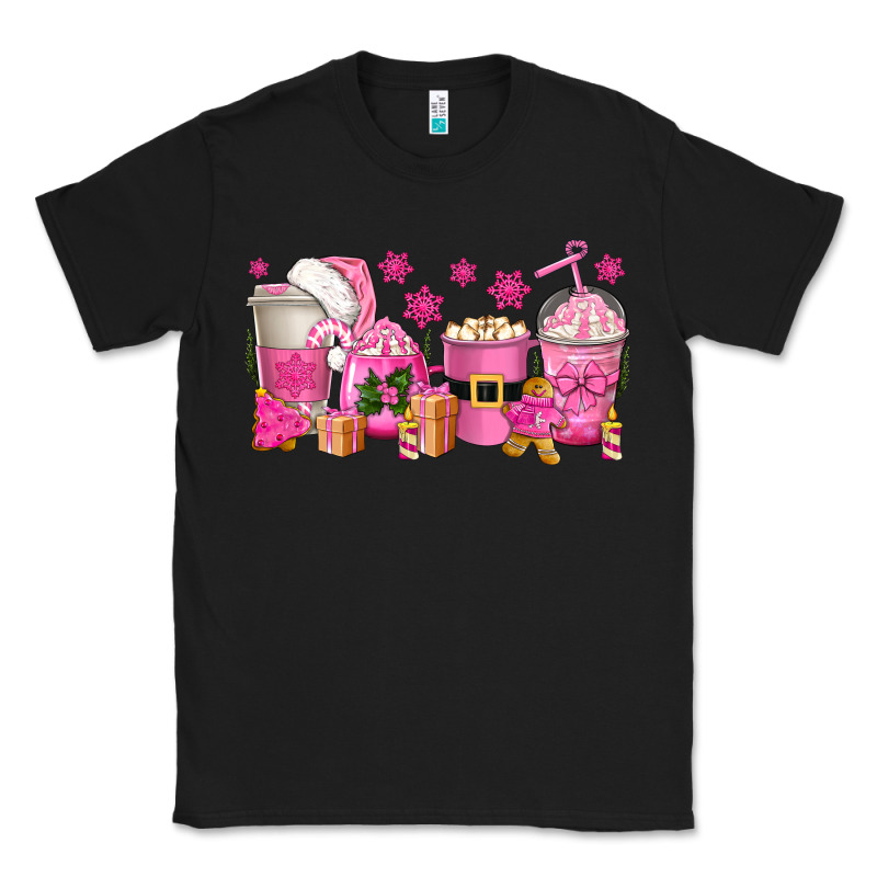 Pink Christmas Coffee Cups Classic Tee by texasbilliewilder | Teevron