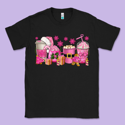 Pink Christmas Coffee Cups Classic Tee Designed By Texasbilliewilder