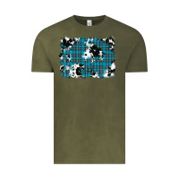 Vintage Olive winter plaid cowhide pattern background Vintage Tee - RanaPortraitStore
