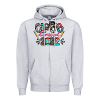Heather Grey class dismissed 2022 Zipper Hoodie - CowhideDigitalArt