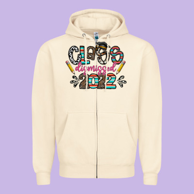 Class Dismissed 2022 Zipper Hoodie Designed By Cowhidedigitalart