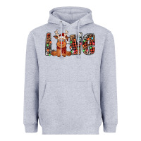 Heather Grey love christmas reindeer Heavyweight Hoodie - Jasminsmagicworld